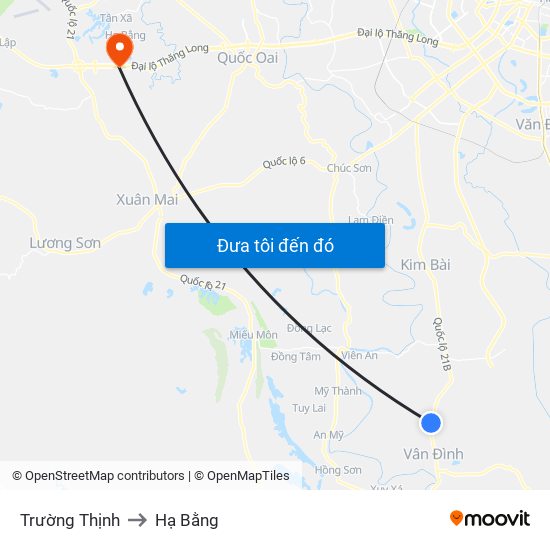 Trường Thịnh to Hạ Bằng map