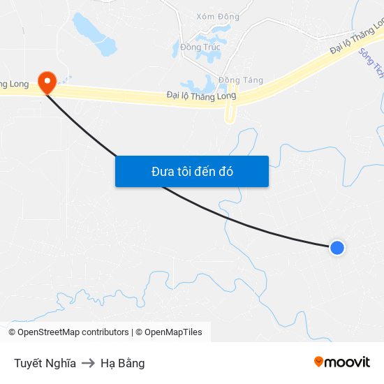 Tuyết Nghĩa to Hạ Bằng map