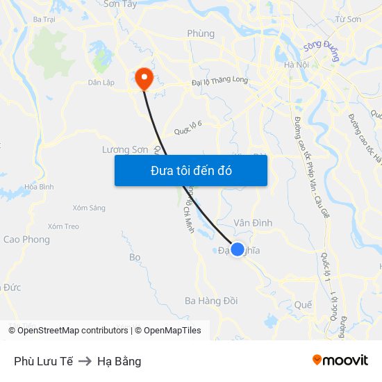 Phù Lưu Tế to Hạ Bằng map