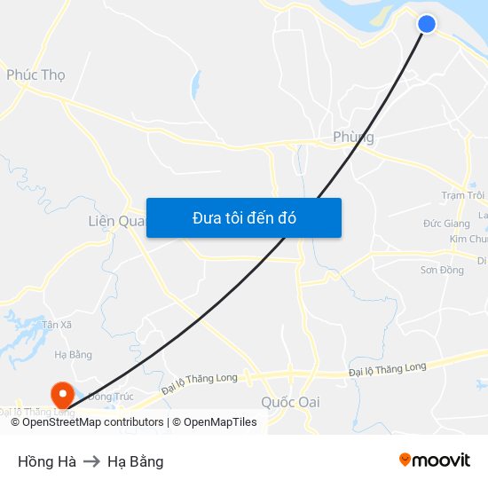 Hồng Hà to Hạ Bằng map