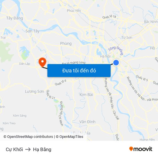 Cự Khối to Hạ Bằng map