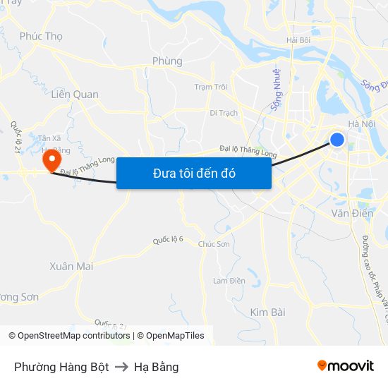 Phường Hàng Bột to Hạ Bằng map