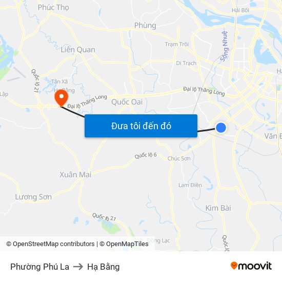 Phường Phú La to Hạ Bằng map