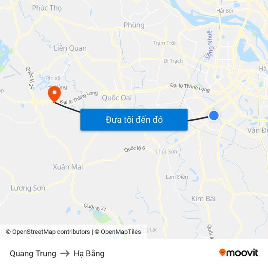 Quang Trung to Hạ Bằng map