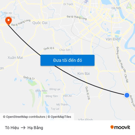 Tô Hiệu to Hạ Bằng map