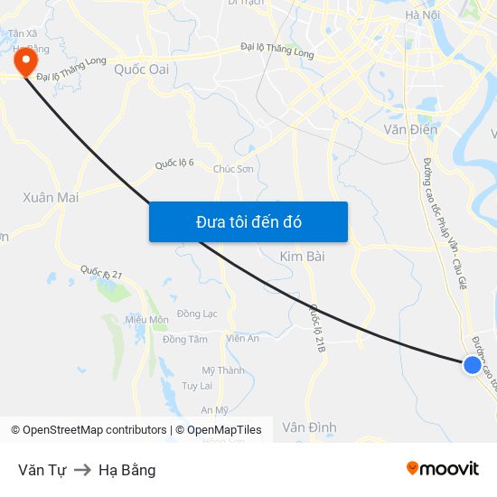 Văn Tự to Hạ Bằng map