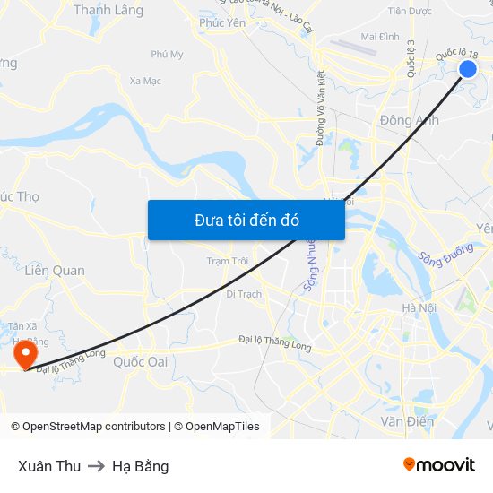 Xuân Thu to Hạ Bằng map