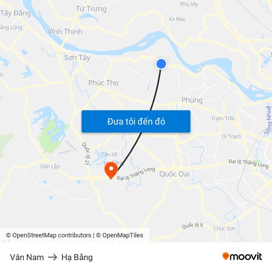 Vân Nam to Hạ Bằng map