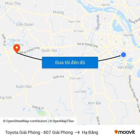 Toyota Giải Phóng - 807 Giải Phóng to Hạ Bằng map