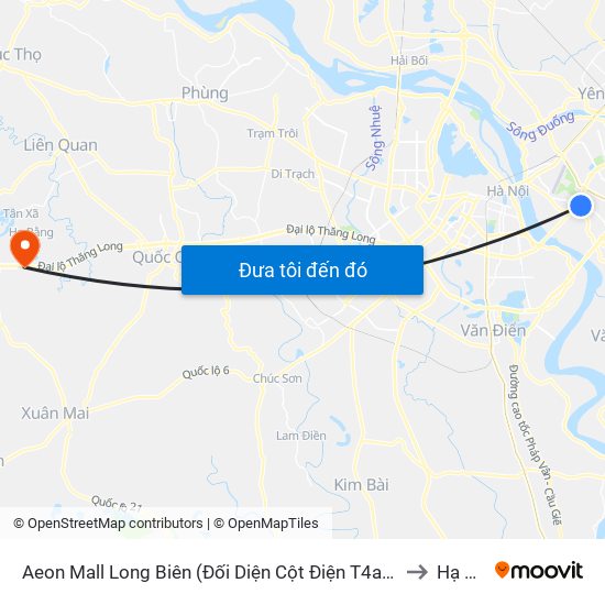 Aeon Mall Long Biên (Đối Diện Cột Điện T4a/2a-B Đường Cổ Linh) to Hạ Bằng map