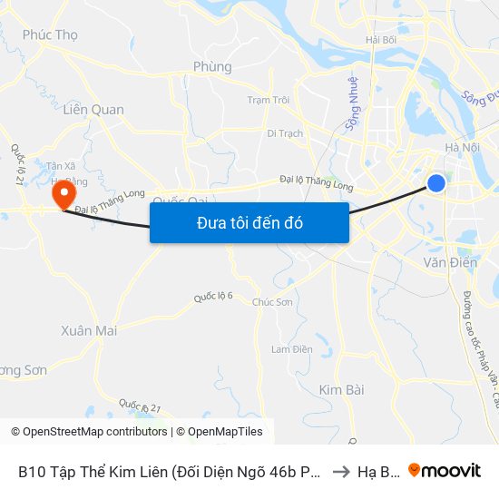 B10 Tập Thể Kim Liên (Đối Diện Ngõ 46b Phạm Ngọc Thạch) to Hạ Bằng map