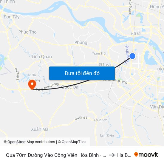 Qua 70m Đường Vào Công Viên Hòa Bình - Phạm Văn Đồng to Hạ Bằng map