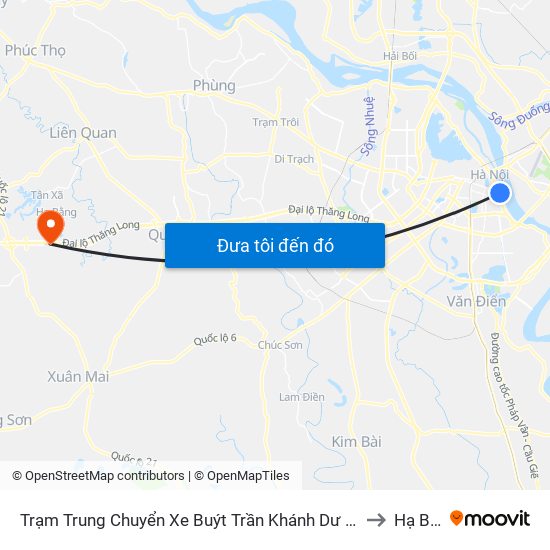 Trạm Trung Chuyển Xe Buýt Trần Khánh Dư (Khu Đón Khách) to Hạ Bằng map