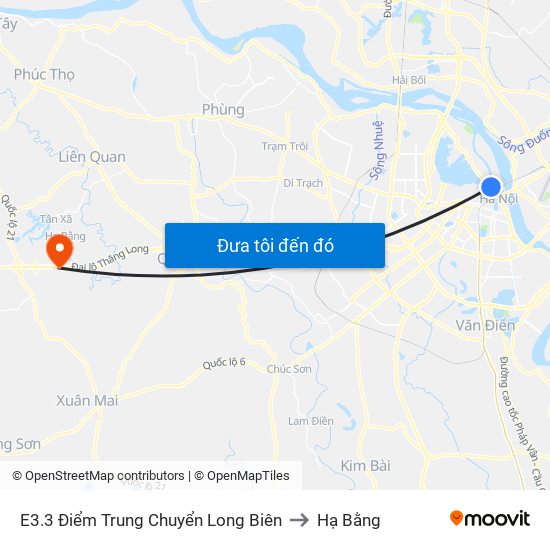 E3.3 Điểm Trung Chuyển Long Biên to Hạ Bằng map