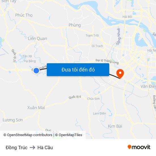 Đồng Trúc to Hà Cầu map