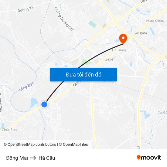 Đồng Mai to Hà Cầu map