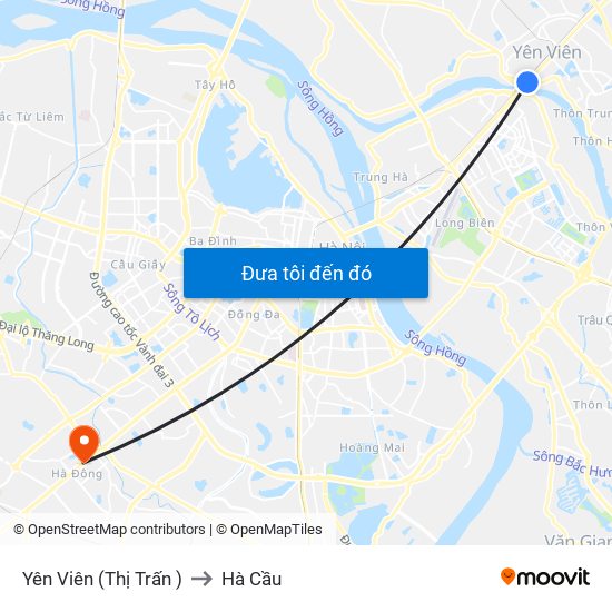 Yên Viên (Thị Trấn ) to Hà Cầu map