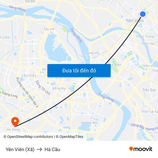 Yên Viên (Xã) to Hà Cầu map