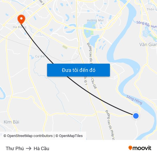 Thư Phú to Hà Cầu map