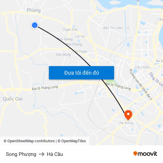 Song Phượng to Hà Cầu map