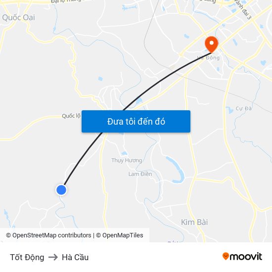 Tốt Động to Hà Cầu map