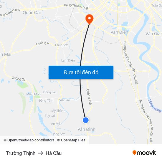Trường Thịnh to Hà Cầu map