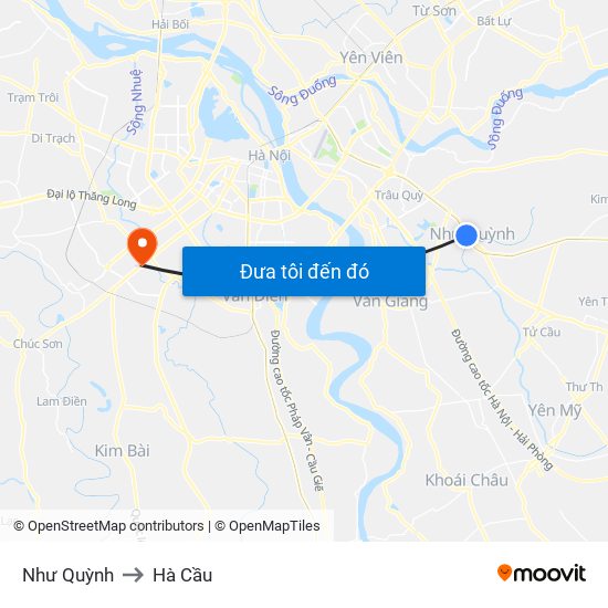 Như Quỳnh to Hà Cầu map