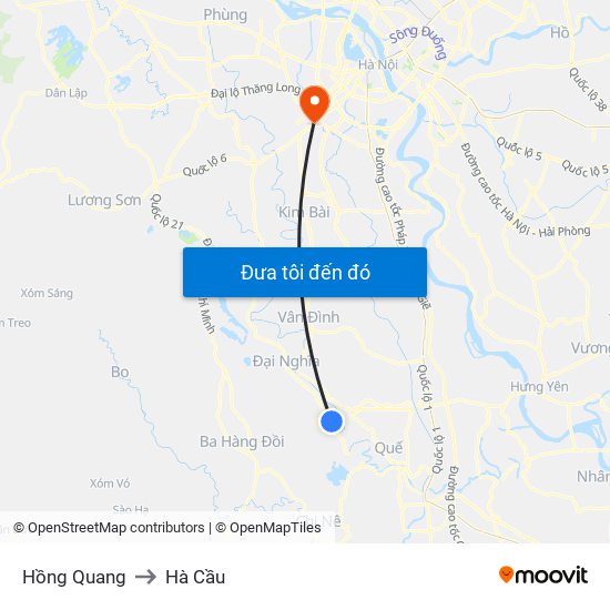 Hồng Quang to Hà Cầu map