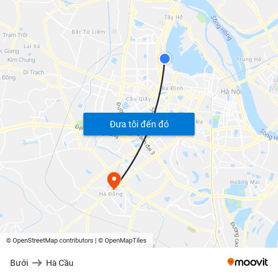 Bưởi to Hà Cầu map