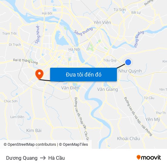 Dương Quang to Hà Cầu map