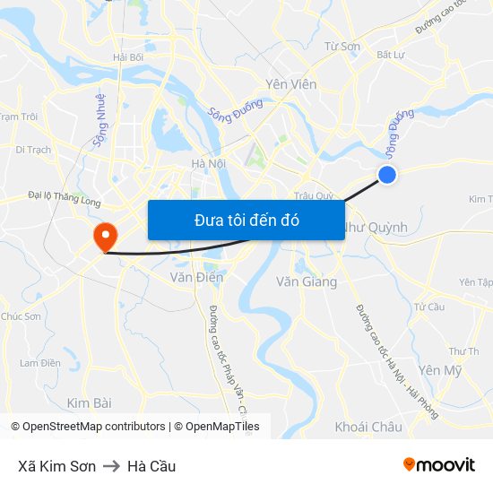 Xã Kim Sơn to Hà Cầu map