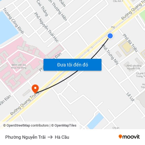 Phường Nguyễn Trãi to Hà Cầu map