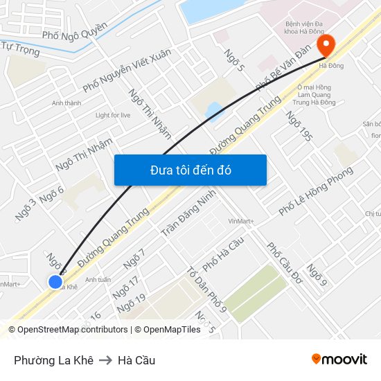 Phường La Khê to Hà Cầu map