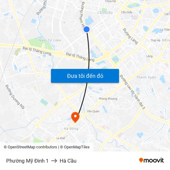 Phường Mỹ Đình 1 to Hà Cầu map