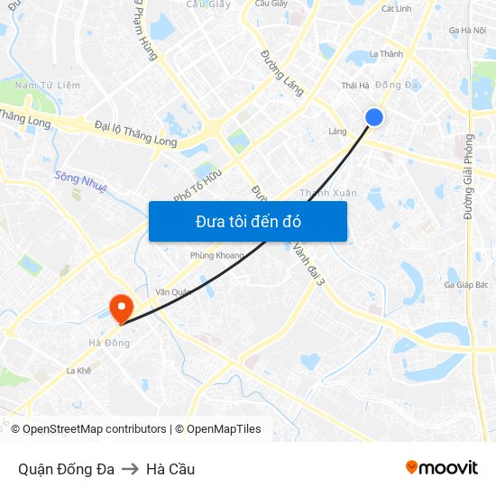 Quận Đống Đa to Hà Cầu map