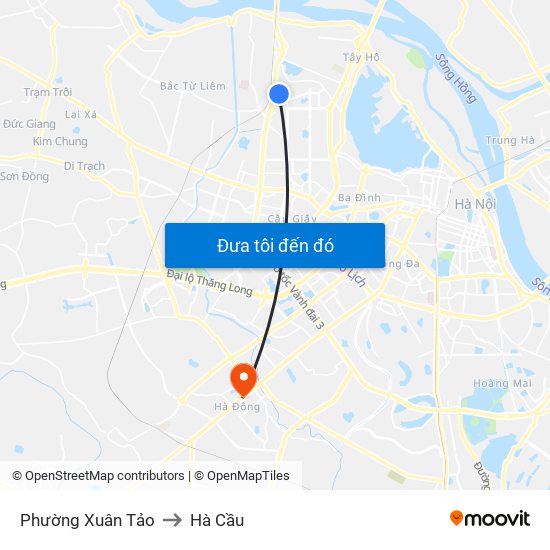 Phường Xuân Tảo to Hà Cầu map