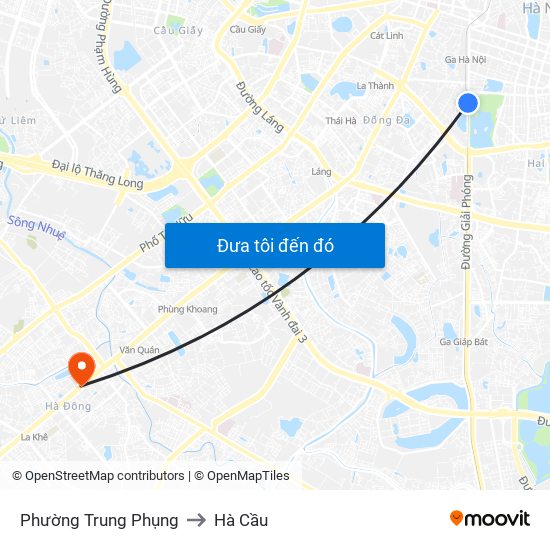 Phường Trung Phụng to Hà Cầu map