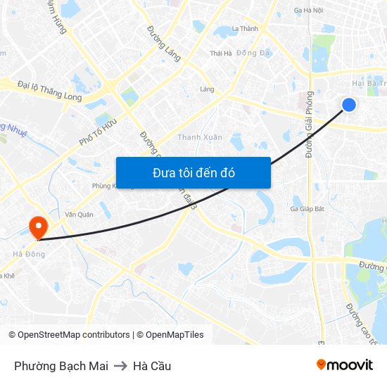 Phường Bạch Mai to Hà Cầu map