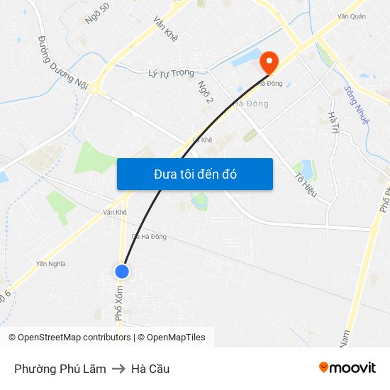 Phường Phú Lãm to Hà Cầu map