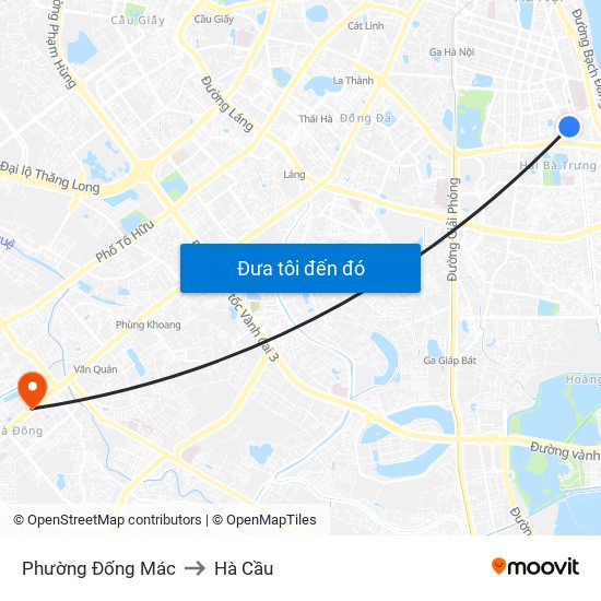 Phường Đống Mác to Hà Cầu map