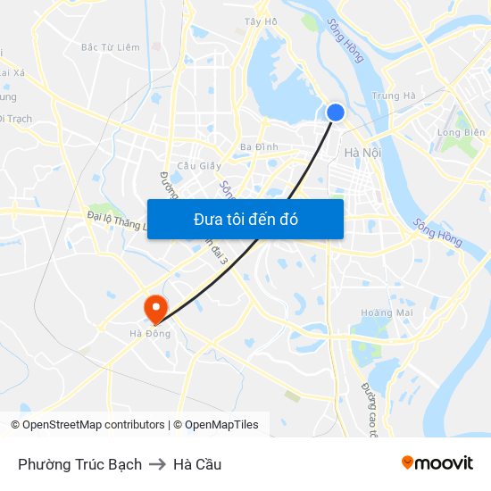 Phường Trúc Bạch to Hà Cầu map