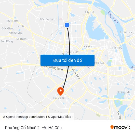 Phường Cổ Nhuế 2 to Hà Cầu map