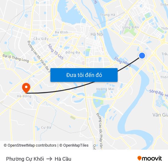 Phường Cự Khối to Hà Cầu map