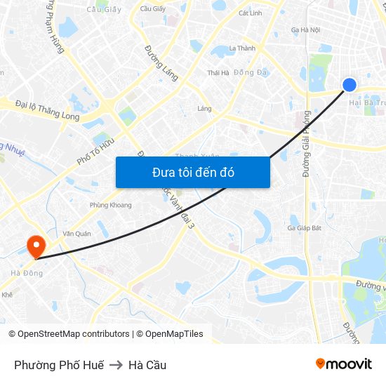 Phường Phố Huế to Hà Cầu map