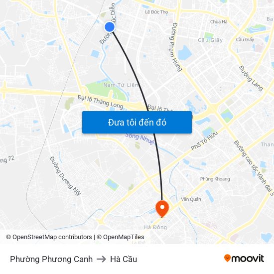 Phường Phương Canh to Hà Cầu map