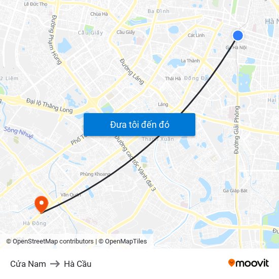 Cửa Nam to Hà Cầu map