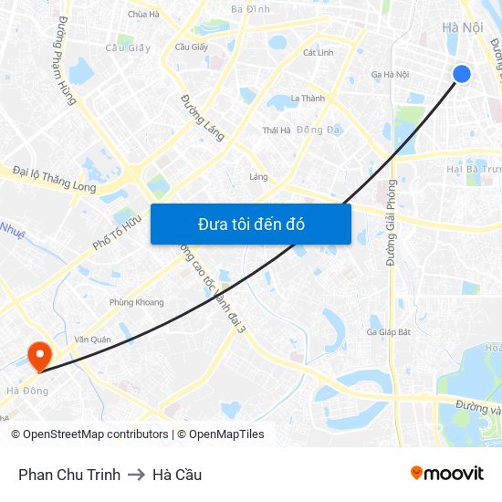Phan Chu Trinh to Hà Cầu map