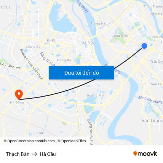 Thạch Bàn to Hà Cầu map