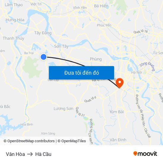 Vân Hòa to Hà Cầu map