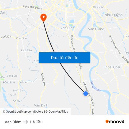 Vạn Điểm to Hà Cầu map